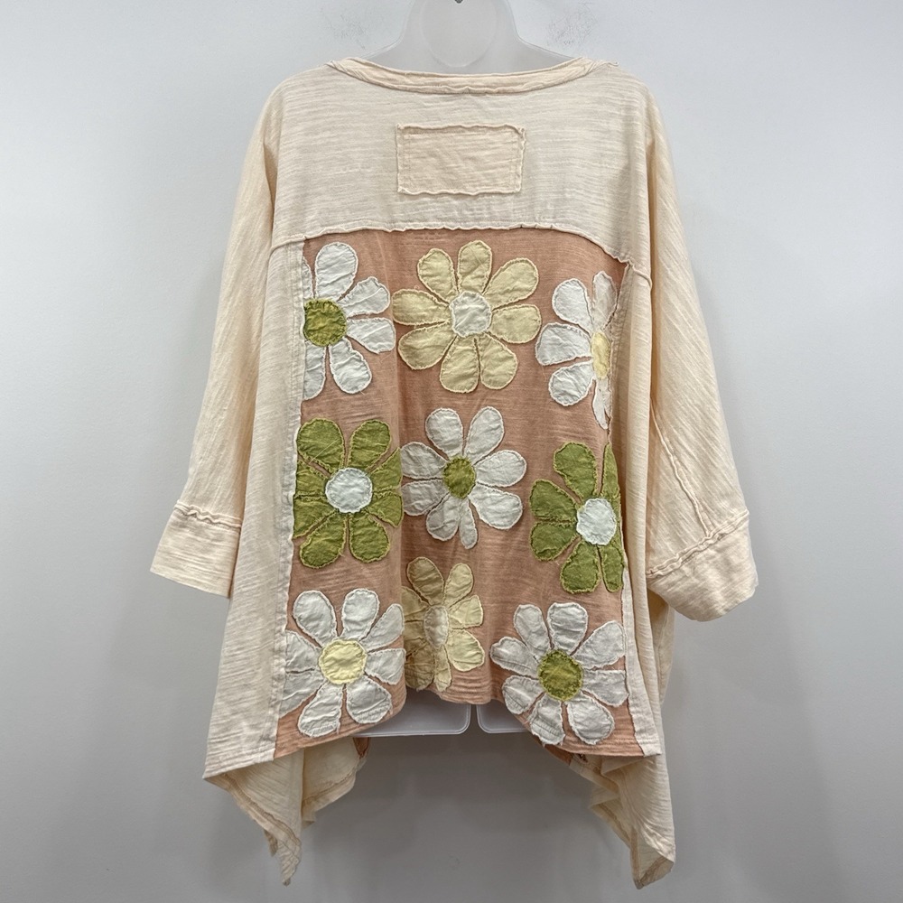 Oli & Hali Patchwork Oversized Top XL Boho Hippie Flower Child Cottagecore